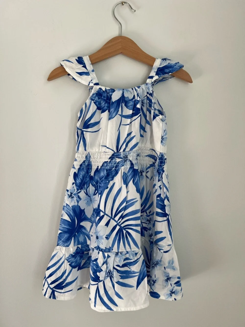 The Children's Place White & Blue Tropical Floral Sundress Size 4T - Picture 9 of 13